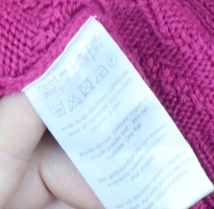 Damart Women's Pink Cable Knit Pullover Jumper Size 10