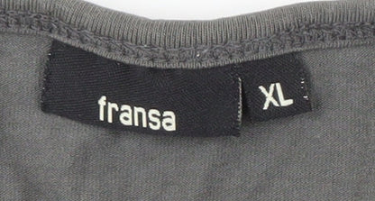 Womens UK Size XL fransa Grey Tunic T-Shirt