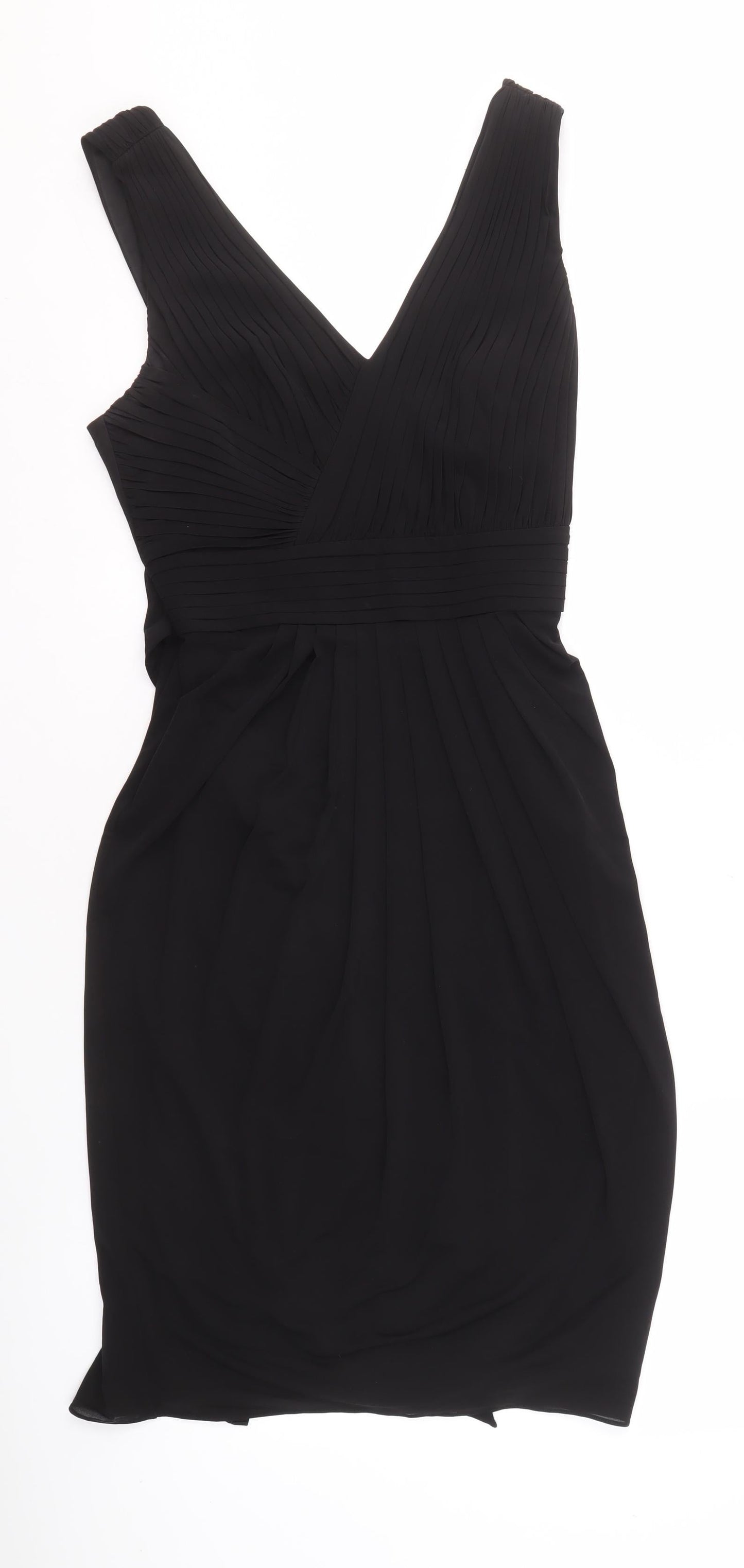 Coast Women's Black Size 12 Elegant Pleated Dress