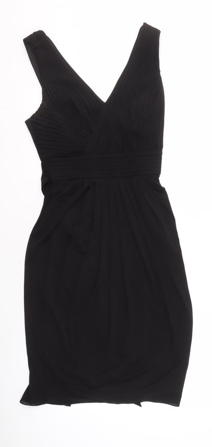 Coast Women's Black Size 12 Elegant Pleated Dress