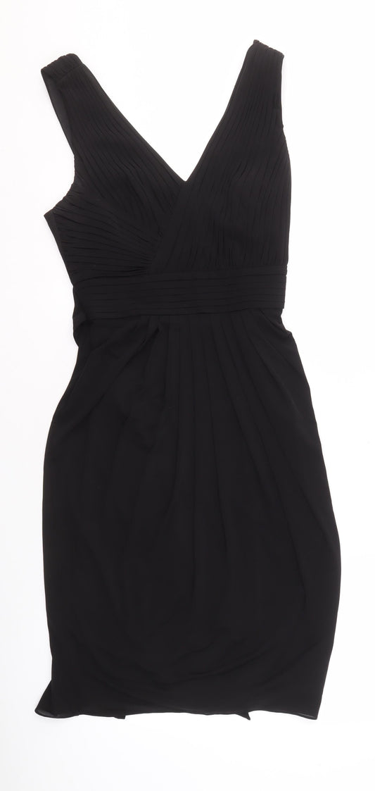Coast Women's Black Size 12 Elegant Pleated Dress