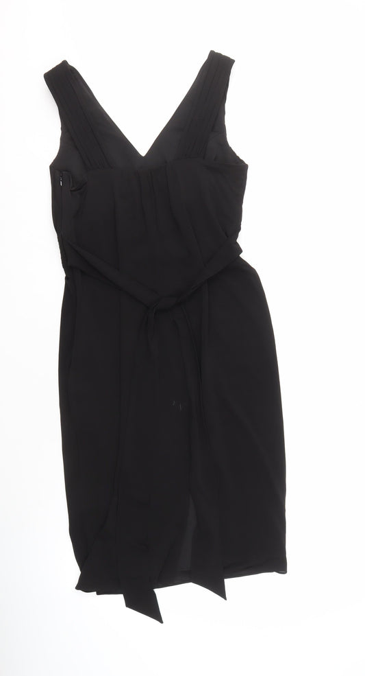 Coast Women's Black Size 12 Elegant Pleated Dress