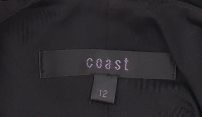 Coast Women's Black Size 12 Elegant Pleated Dress