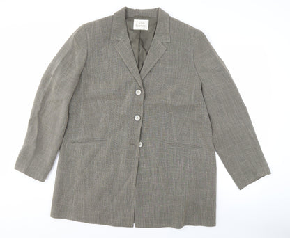 Ann Harvey Women's Grey Blazer Size 16 Notch Lapel Lined