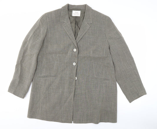 Ann Harvey Women's Grey Blazer Size 16 Notch Lapel Lined