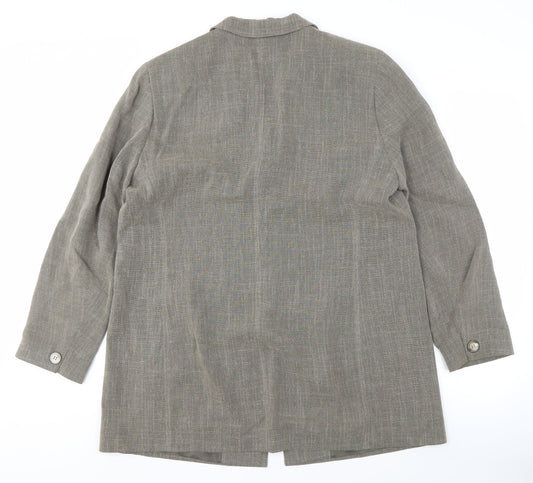 Ann Harvey Women's Grey Blazer Size 16 Notch Lapel Lined