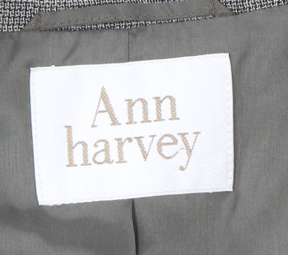 Ann Harvey Women's Grey Blazer Size 16 Notch Lapel Lined