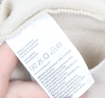 H&M Girls Beige Heart Print Full Zip Hoodie 4-6 Years