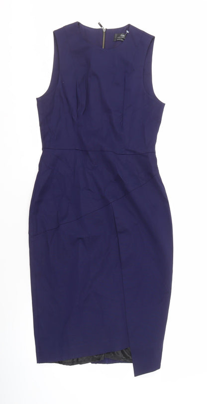 Cue Women's Blue Sheath Dress - Size 10, Business Wear