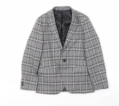 Next Boys Grey Check Suit Jacket 9 Years Slim Fit