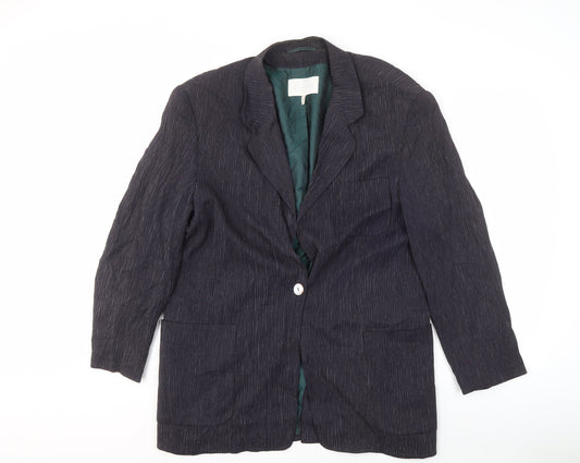 Élégance Women's Black Blazer Size 14 Regular Notch Lapel