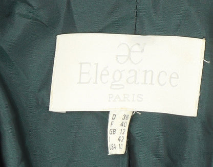 Élégance Women's Black Blazer Size 14 Regular Notch Lapel