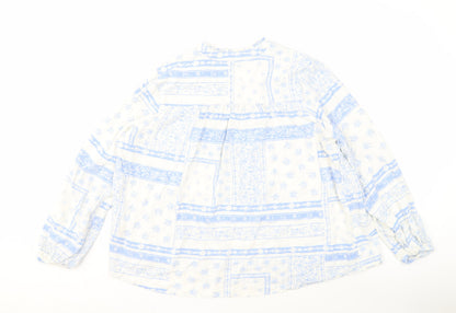 Womens UK Size 18 Marks and Spencer Blue Tunic Blouse