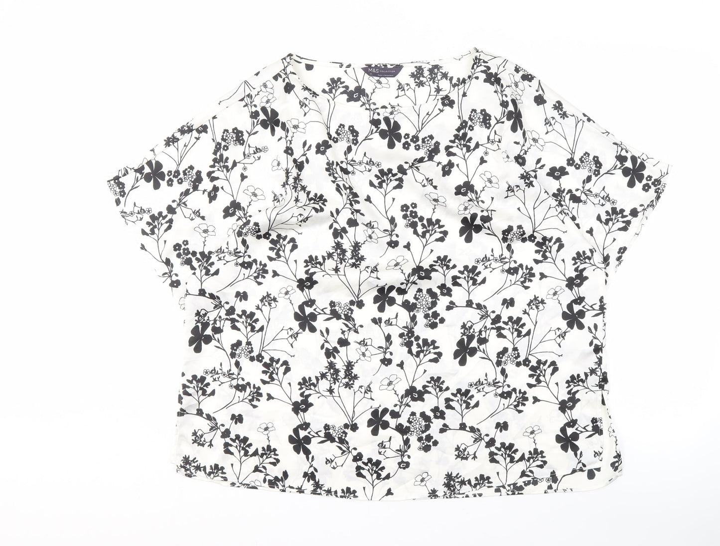 Womens UK Size 14 Marks and Spencer Black Basic Blouse