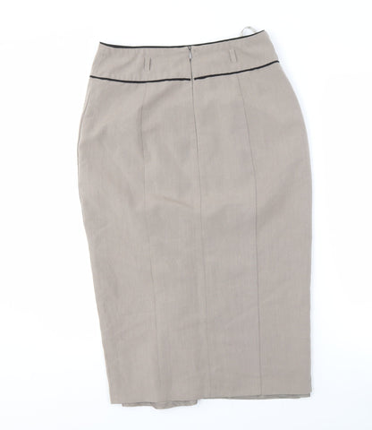 Marks and Spencer Women's Beige Midi Pencil Skirt Size 10