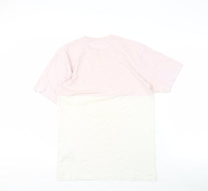 Vans Men's Pink Colourblock T-Shirt, Medium, Cotton