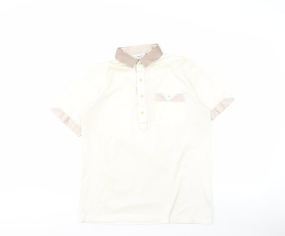 Gabicci Men's Beige Polo Shirt, M, Button Accents