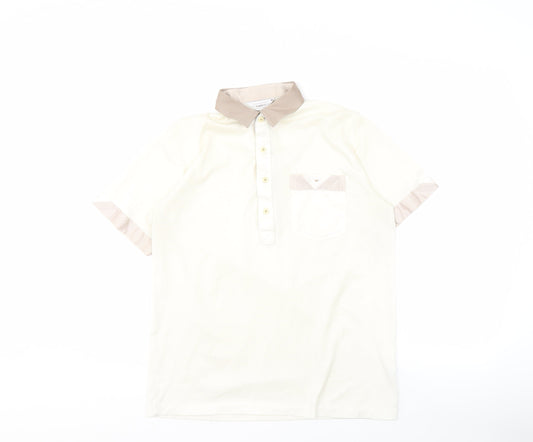 Gabicci Men's Beige Polo Shirt, M, Button Accents