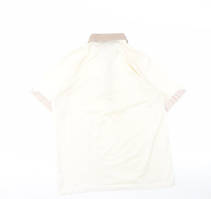 Gabicci Men's Beige Polo Shirt, M, Button Accents