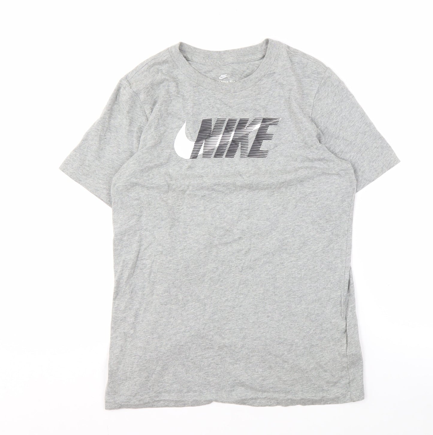 Nike Men's Grey Crew Neck T-Shirt L, Cotton, Logo