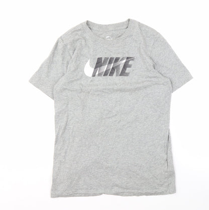 Nike Men's Grey Crew Neck T-Shirt L, Cotton, Logo
