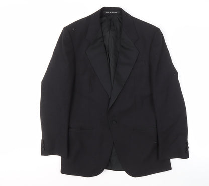 Pin Stripe Men's Black Blazer, 36 Short, Slim Fit