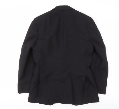 Pin Stripe Men's Black Blazer, 36 Short, Slim Fit