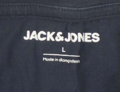 Mens UK Size L JACK & JONES Blue  T-Shirt