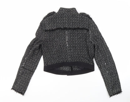Asobio Women's Black Tweed Military Jacket, Size S