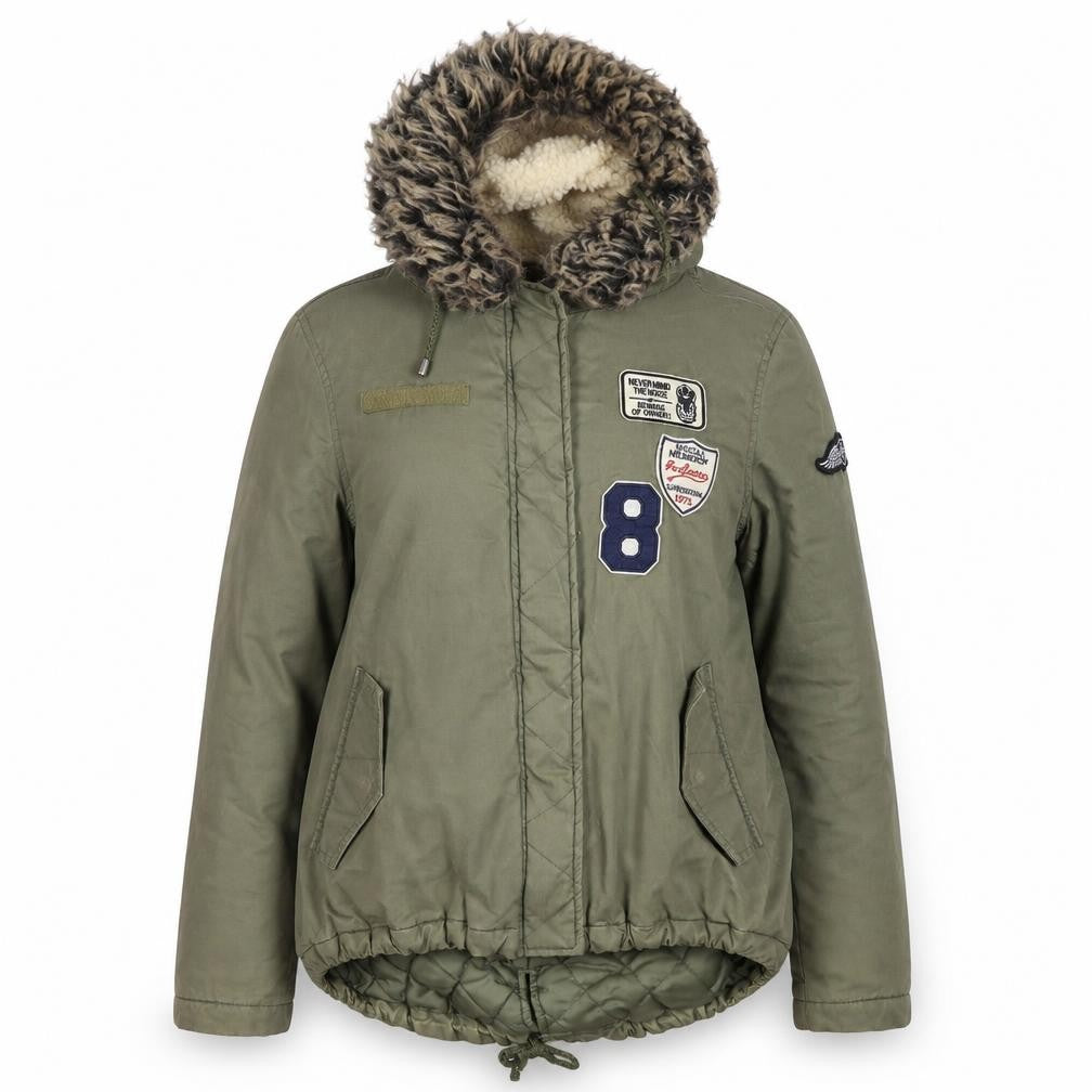 Womens UK Size 12 Brave Soul Green Parka Coat
