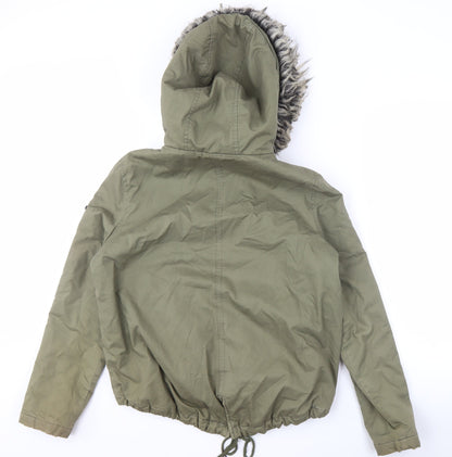 Womens UK Size 12 Brave Soul Green Parka Coat