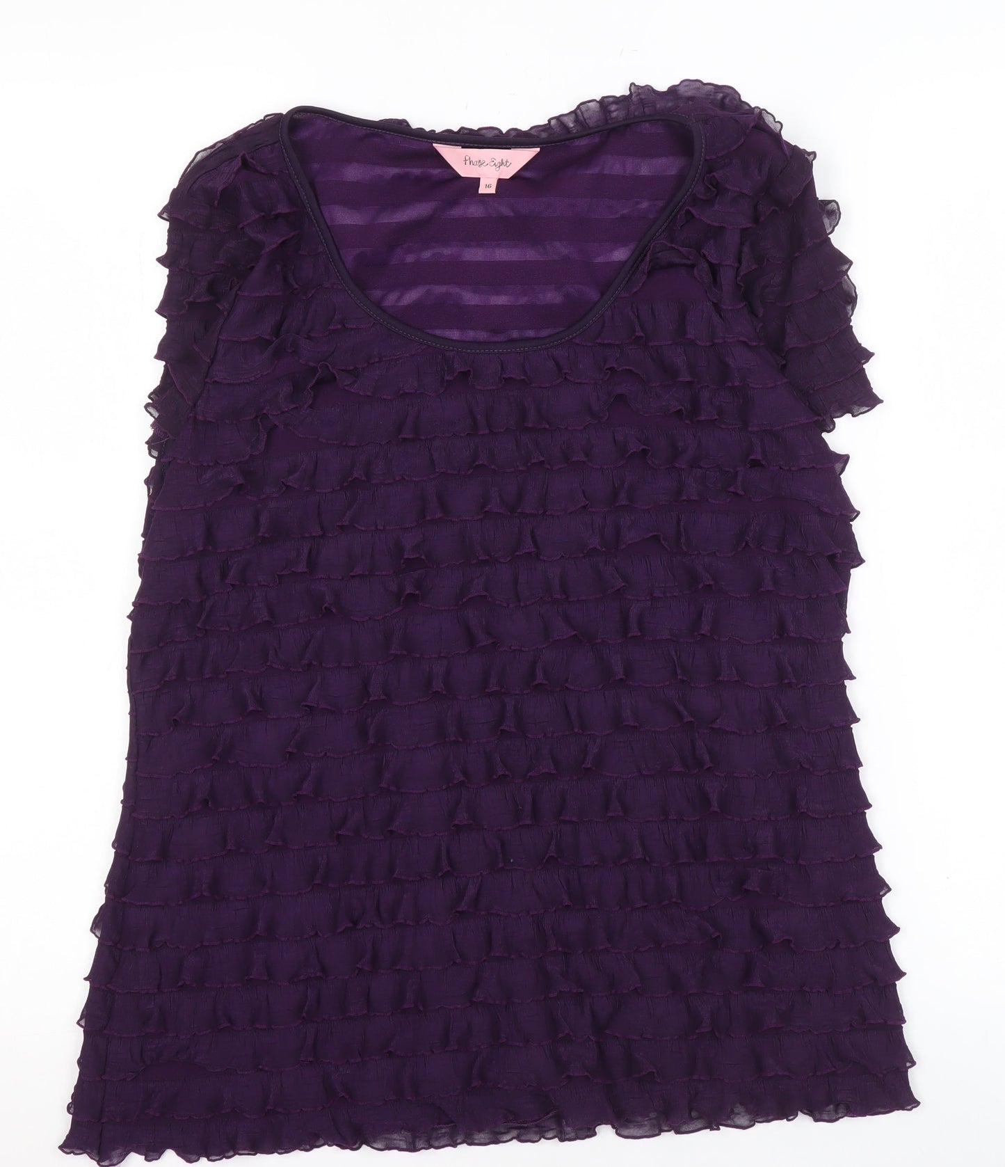 Womens UK Size 16 Phase Eight Purple Basic T-Shirt