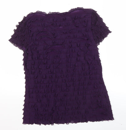 Womens UK Size 16 Phase Eight Purple Basic T-Shirt