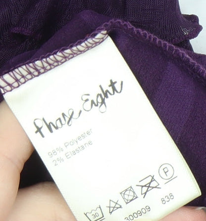 Womens UK Size 16 Phase Eight Purple Basic T-Shirt