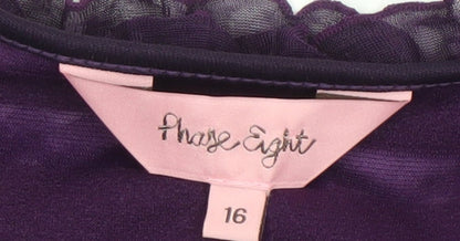 Womens UK Size 16 Phase Eight Purple Basic T-Shirt
