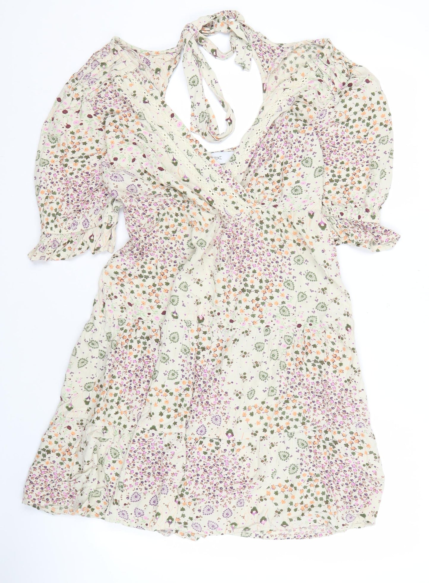 Next Womens Floral Viscose Dress, Multicoloured, Size 8