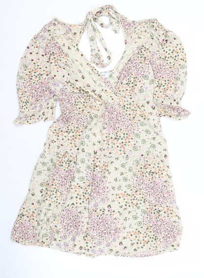 Next Womens Floral Viscose Dress, Multicoloured, Size 8