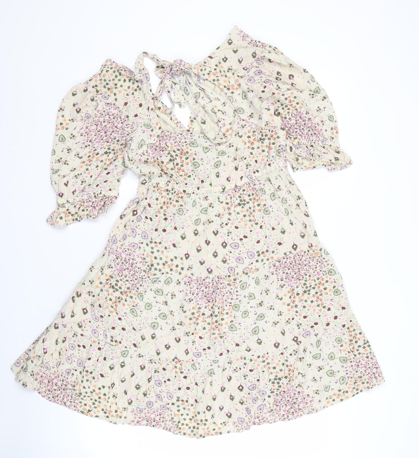 Next Womens Floral Viscose Dress, Multicoloured, Size 8