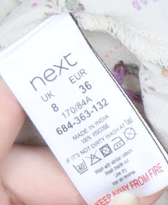 Next Womens Floral Viscose Dress, Multicoloured, Size 8