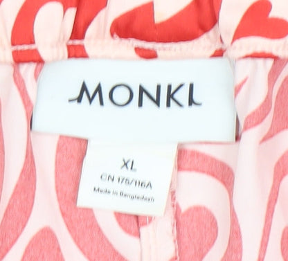 Monki Women's Red Graphic Print Sleep Shorts XL