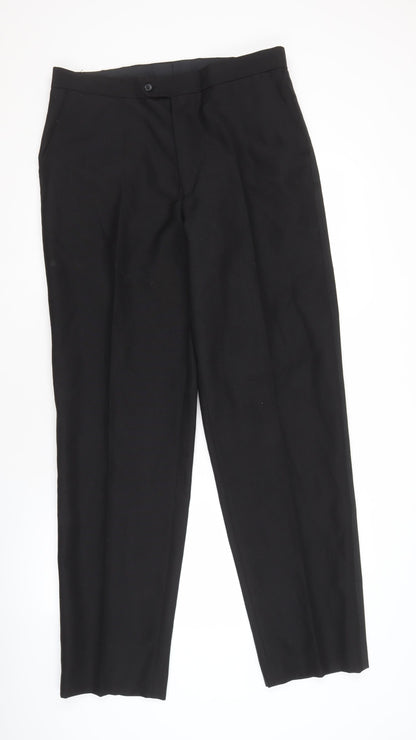 Burton Men's Black Trousers 36 in Regular Fit Formal