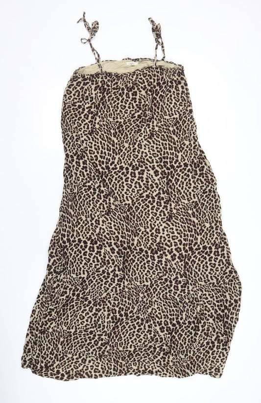 Hush Women Beige Animal Print Sleeveless Dress