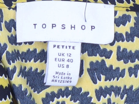 Womens UK Size 12 Topshop Multicoloured Basic Blouse