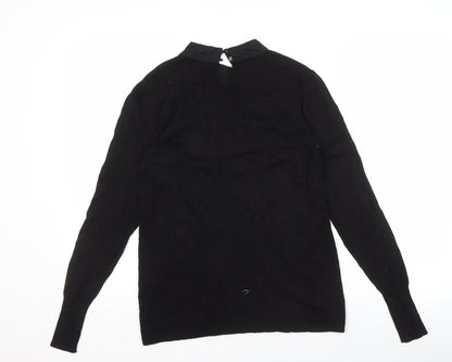 Womens UK Size 14 Warehouse Black Basic Blouse