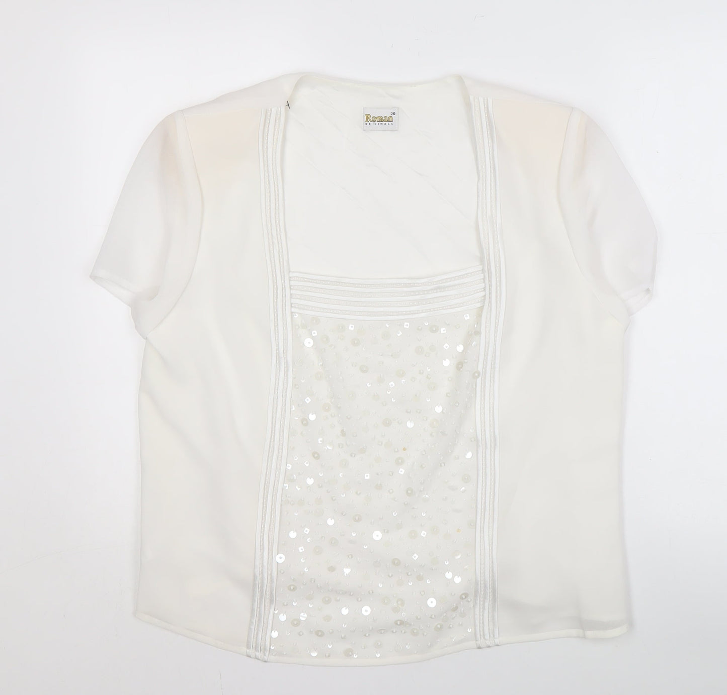 Womens UK Size 20 Roman Originals White Basic Blouse