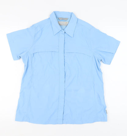 Womens UK Size 12 Regatta Blue Basic Button-Up