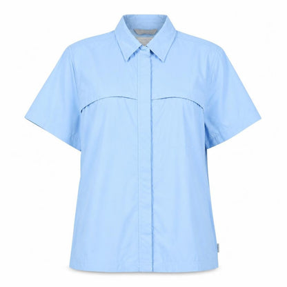 Womens UK Size 12 Regatta Blue Basic Button-Up