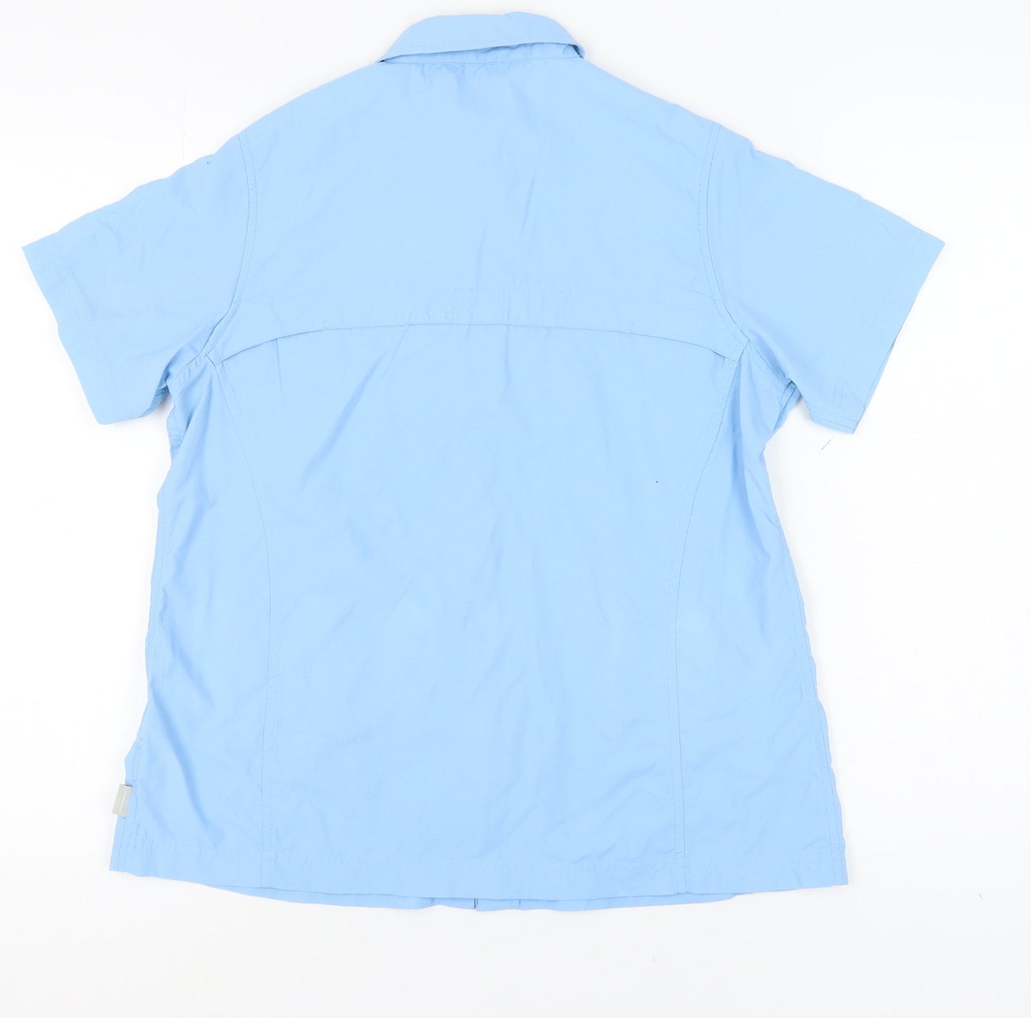 Womens UK Size 12 Regatta Blue Basic Button-Up