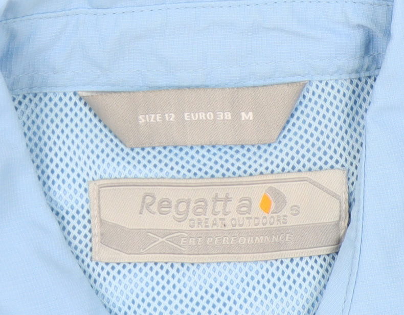 Womens UK Size 12 Regatta Blue Basic Button-Up