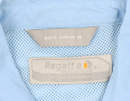 Womens UK Size 12 Regatta Blue Basic Button-Up